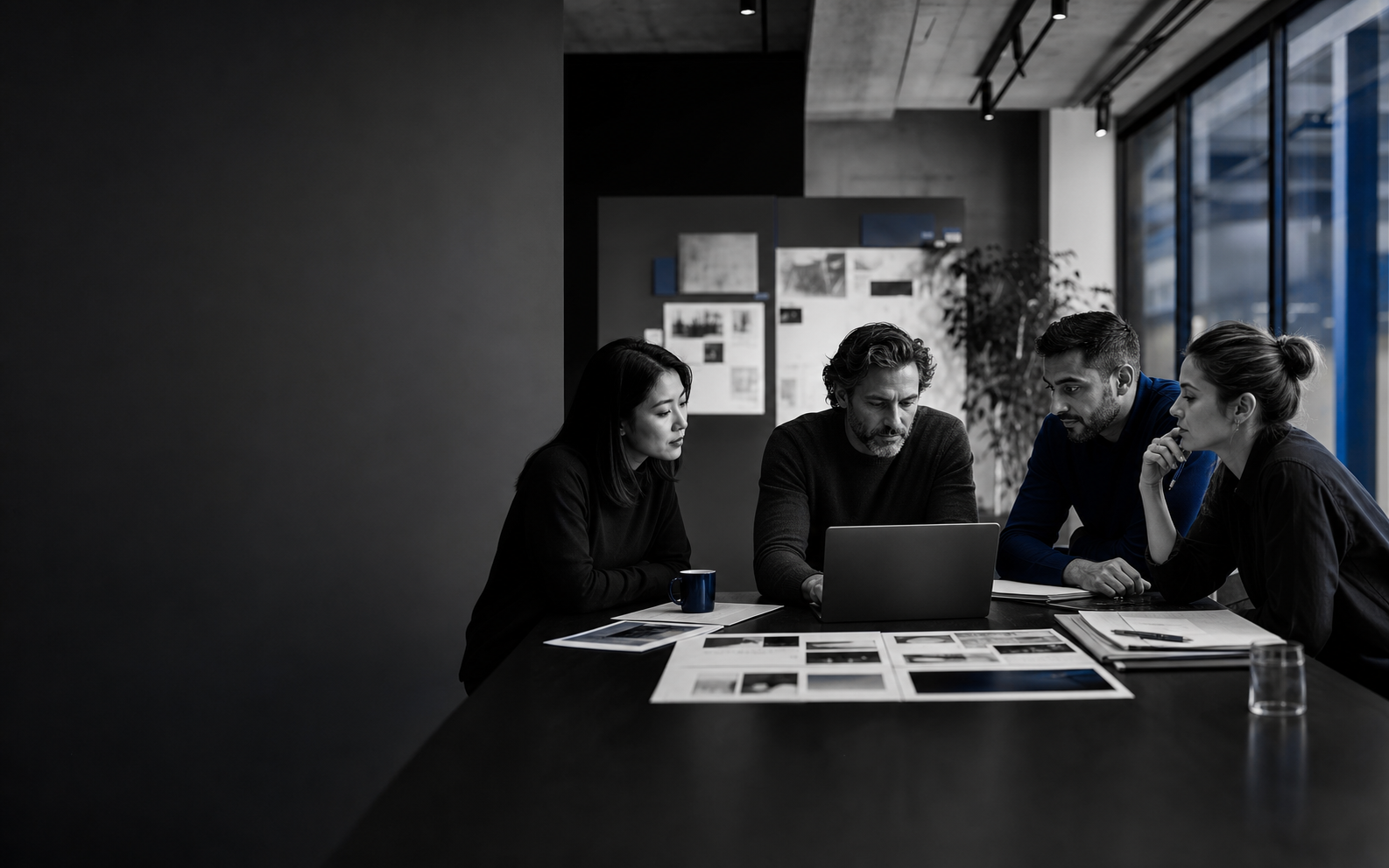 A multidisciplinary team collaborating around product and growth decisions